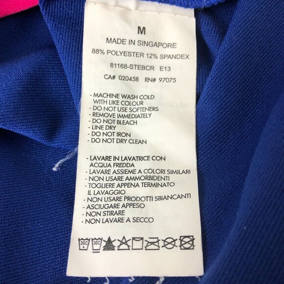 Saucony Quarter Zip Pullover Activewear Top Medium Blue Pink Accents Thumbholes - Picture 4 of 8